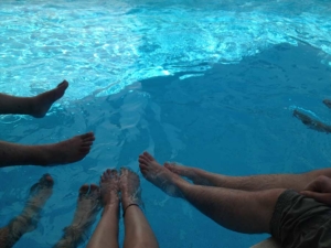 Mittagspause am Pool auf dem WordCamp Europe