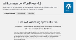 Dashboard WordPress 4.8