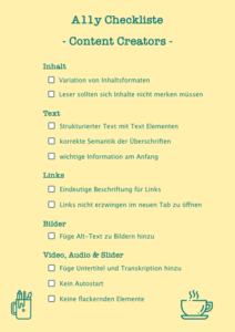 Accessibility Checkliste für Content Creators