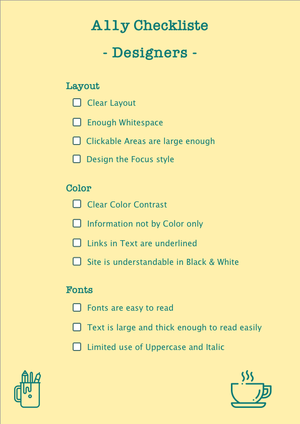 A11y Checkliste for Designers