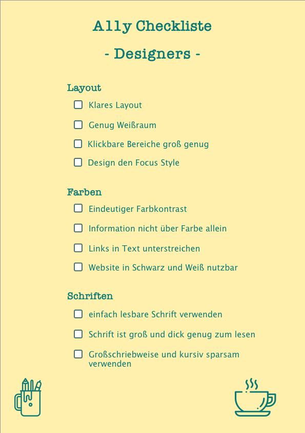 A11y Checkliste für Designer