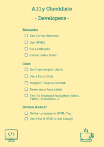 Accessibility Checkliste for Developers